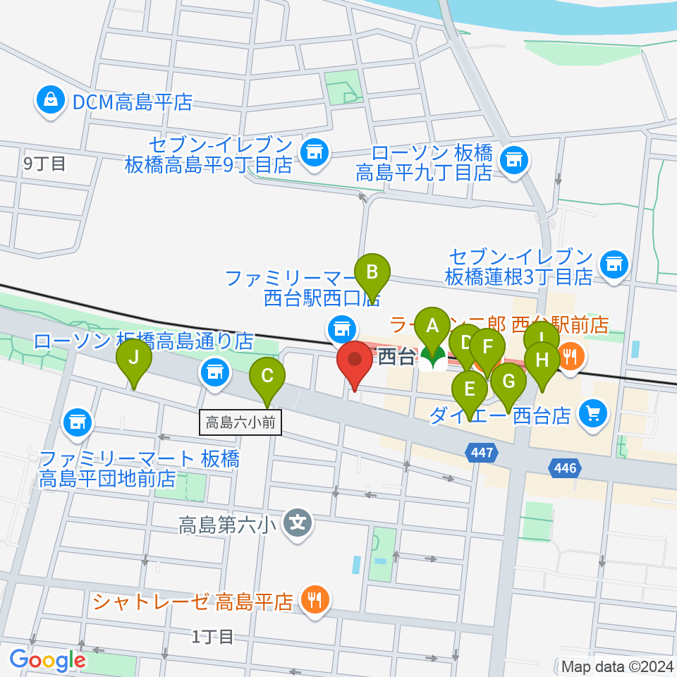 音教学院周辺のカフェ一覧地図