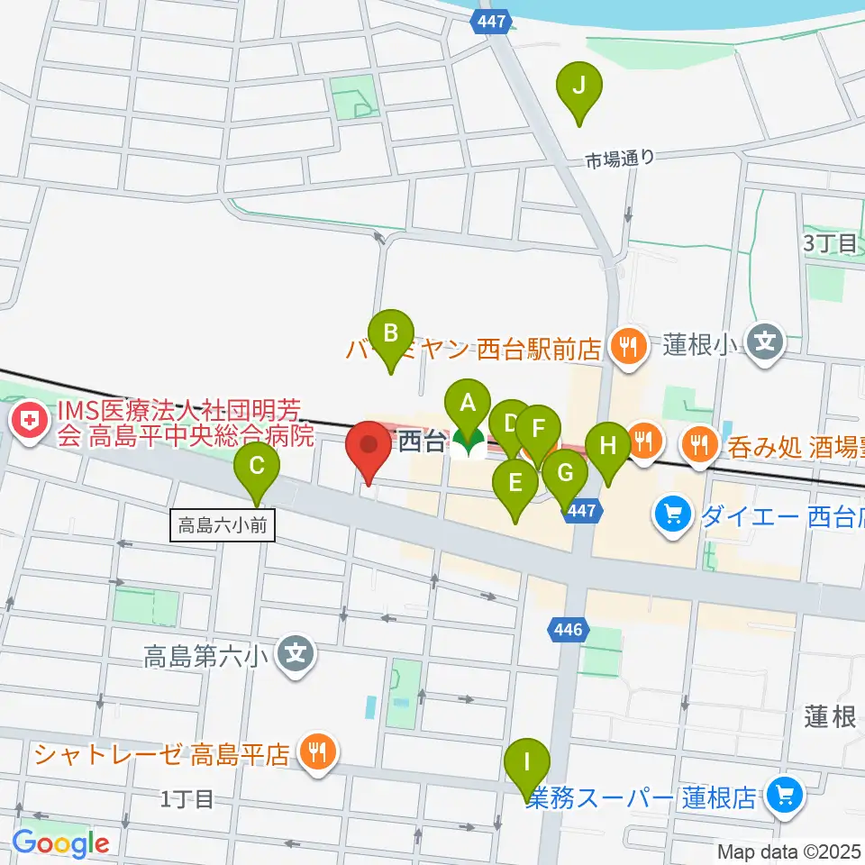 音教学院周辺のカフェ一覧地図