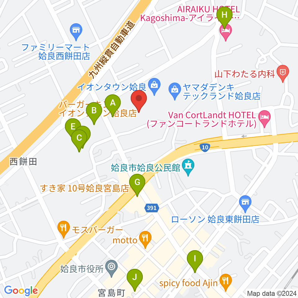 あいらびゅーFM周辺のカフェ一覧地図