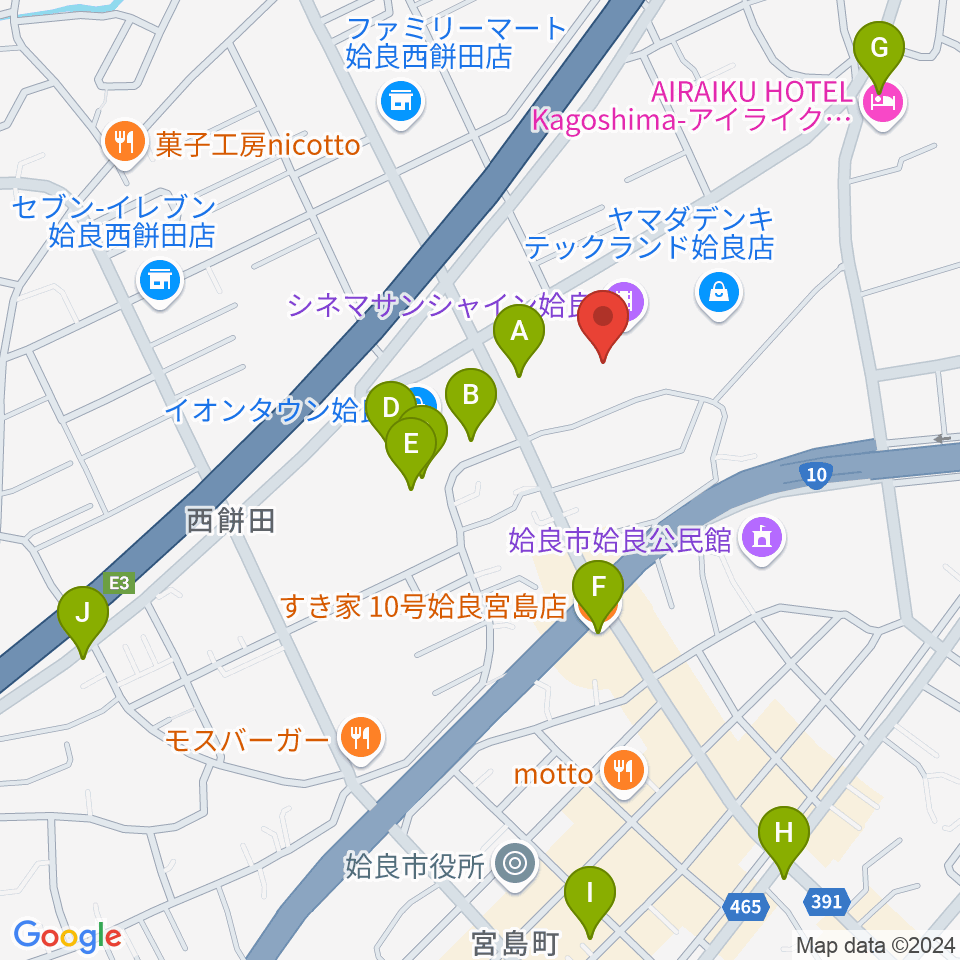 あいらびゅーFM周辺のカフェ一覧地図