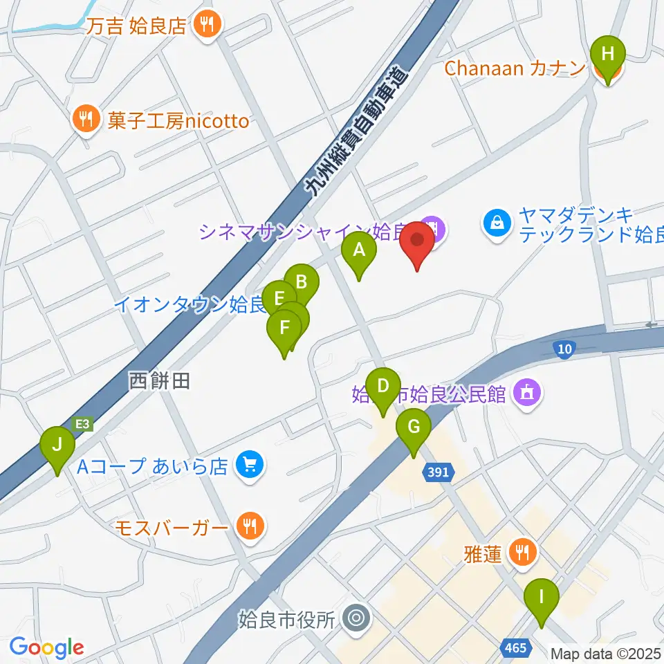 あいらびゅーFM周辺のカフェ一覧地図
