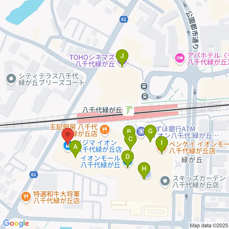 島村楽器 イオンモール八千代緑が丘店周辺のカフェ一覧地図