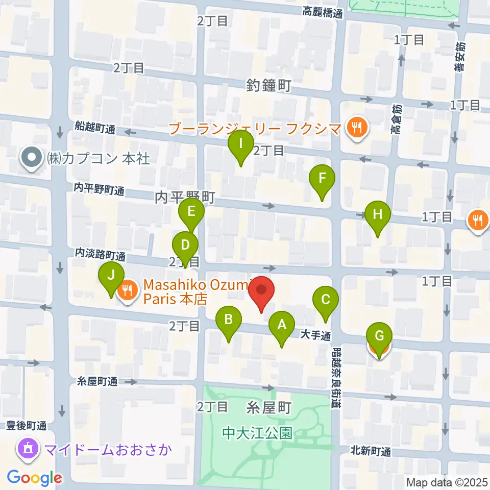 ラ カンパネラ周辺のカフェ一覧地図