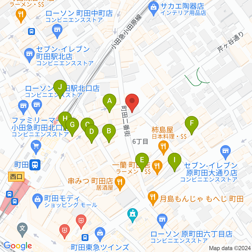 町田HERBIE周辺のカフェ一覧地図