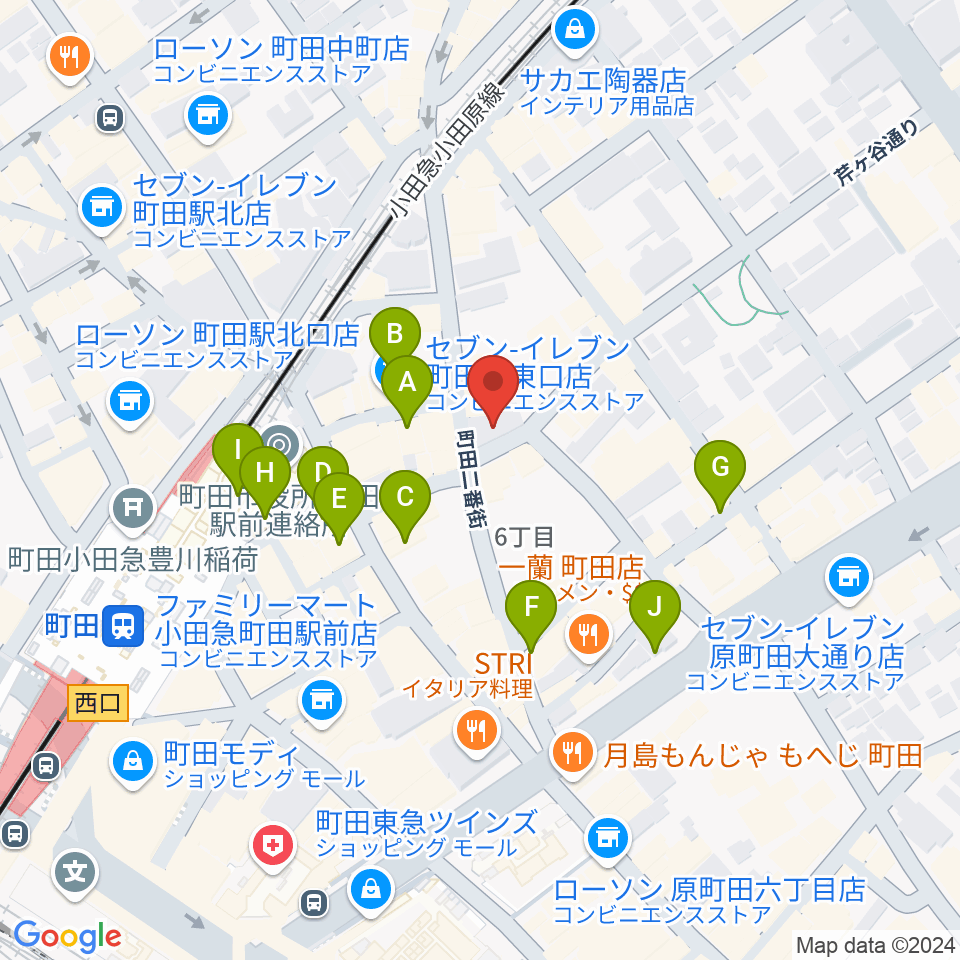 町田HERBIE周辺のカフェ一覧地図