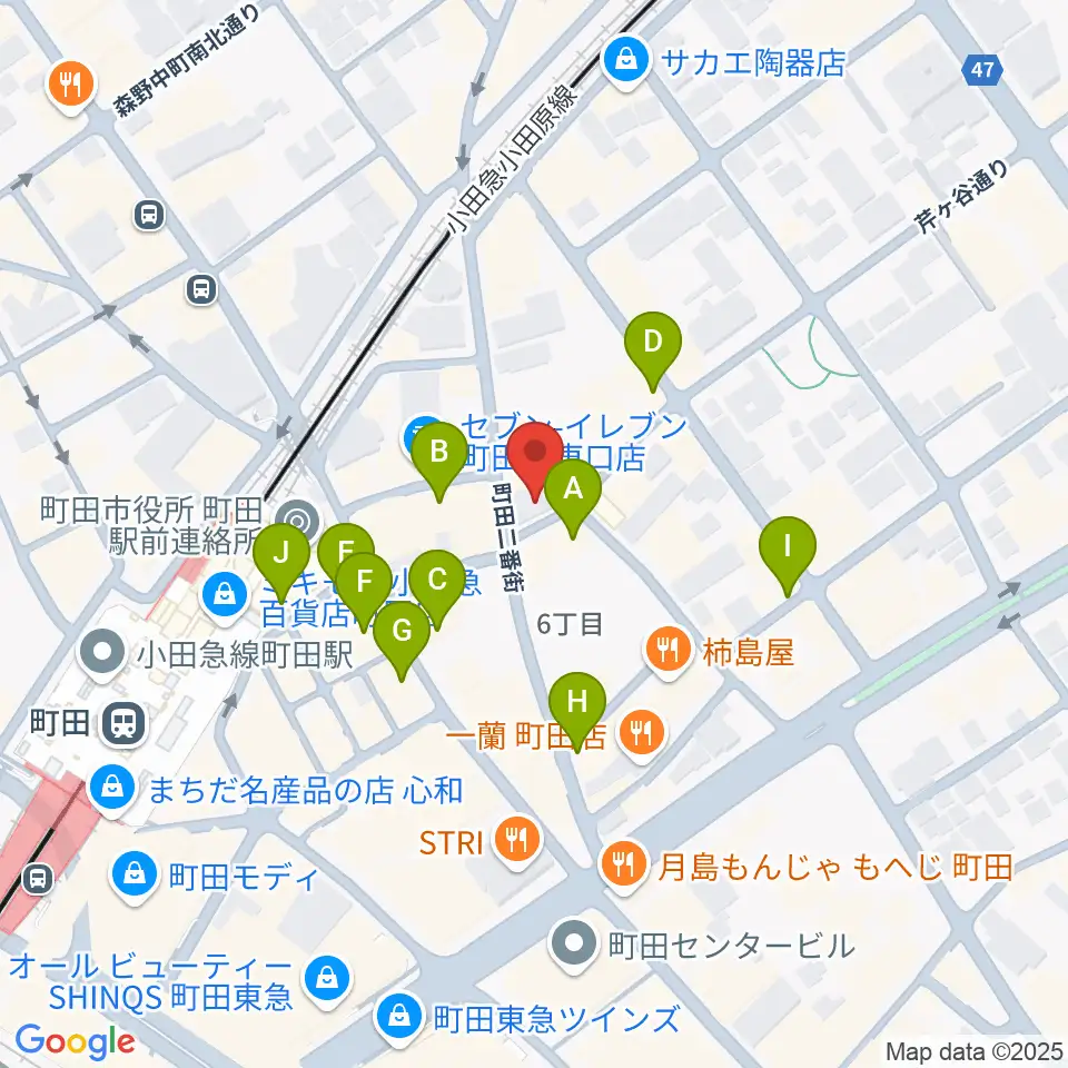 町田HERBIE周辺のカフェ一覧地図