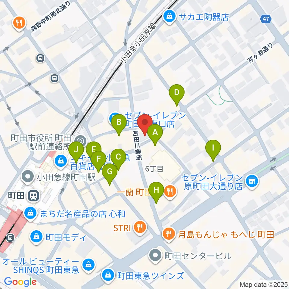 町田HERBIE周辺のカフェ一覧地図