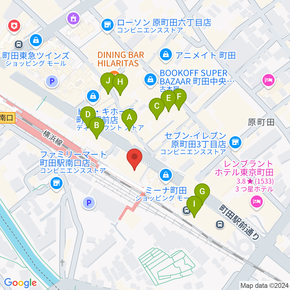 町田市文化交流センター周辺のカフェ一覧地図