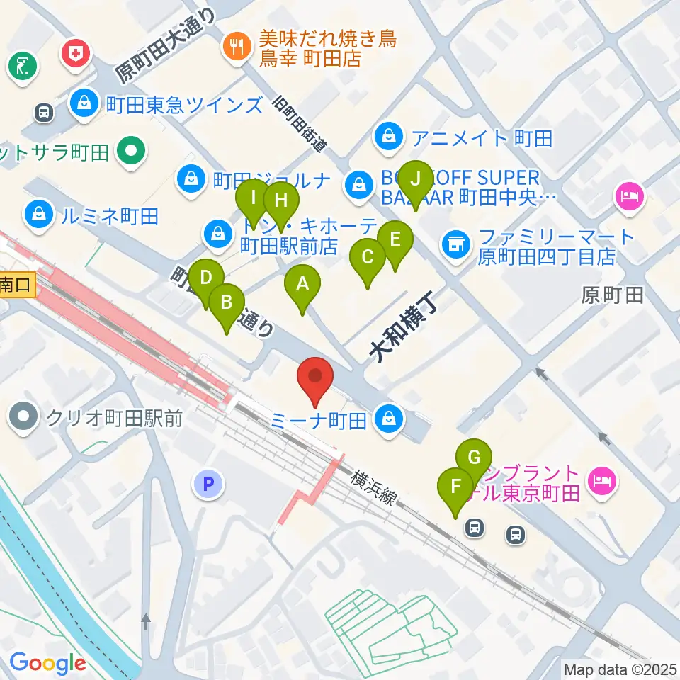 町田市文化交流センター周辺のカフェ一覧地図