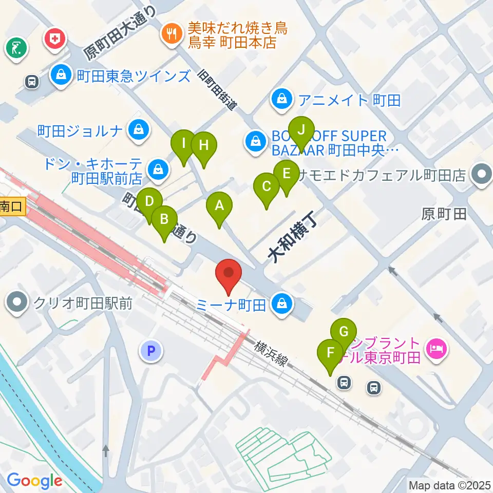 町田市文化交流センター周辺のカフェ一覧地図