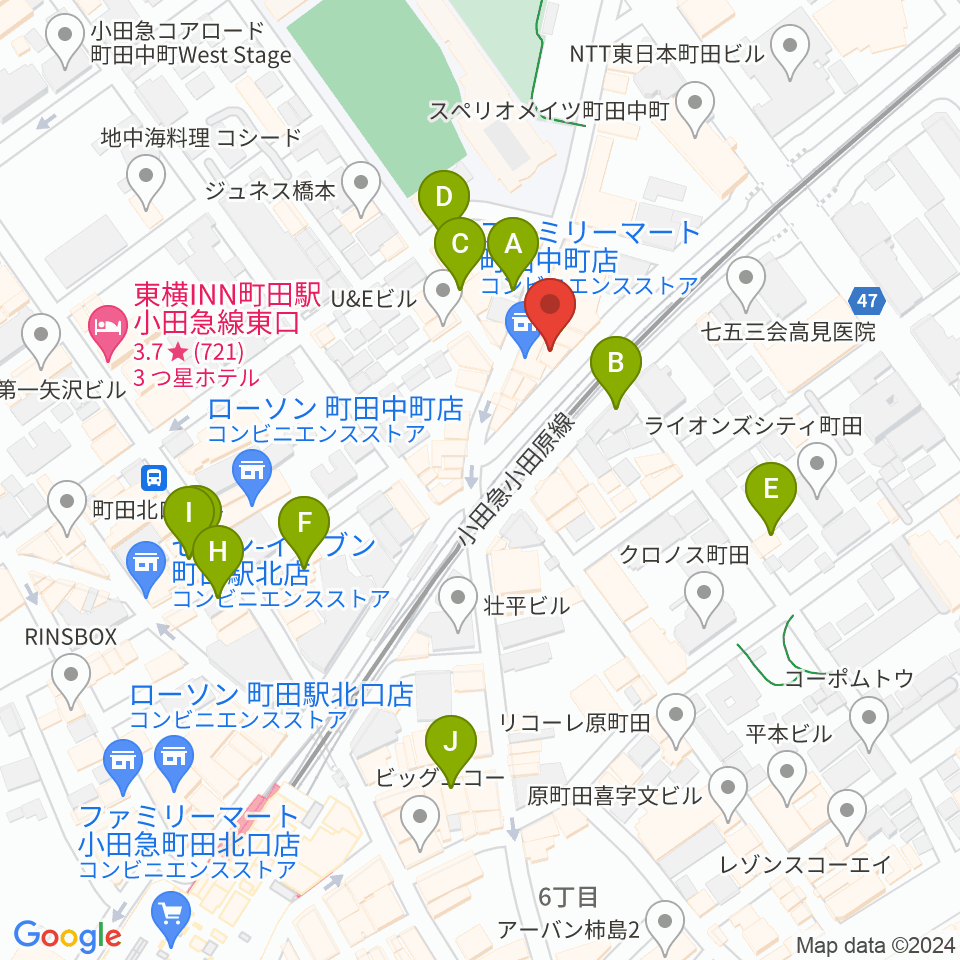 SEALミュージックスクール町田校周辺のカフェ一覧地図