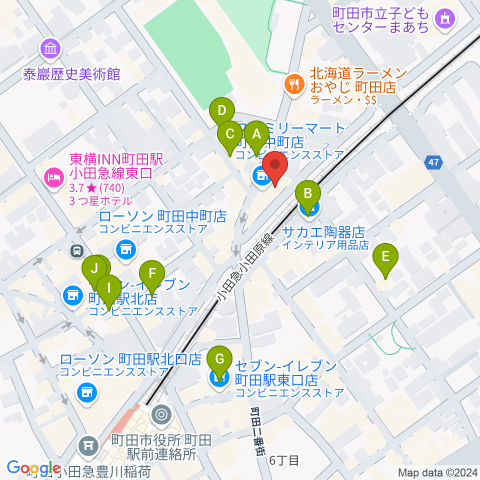 SEALミュージックスクール町田校周辺のカフェ一覧地図