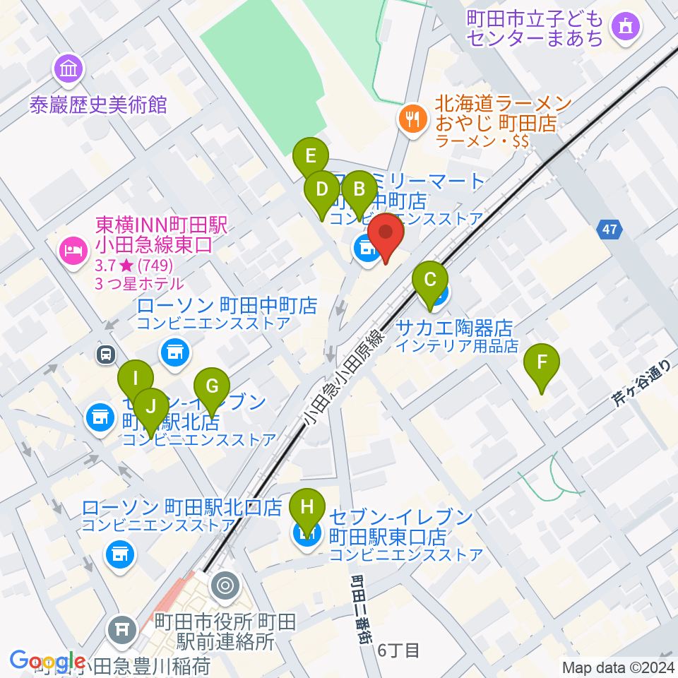 SEALミュージックスクール町田校周辺のカフェ一覧地図