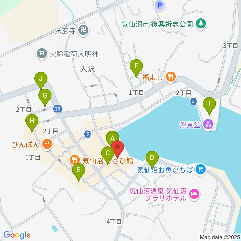 ラヂオ気仙沼 ぎょっとエフエム周辺のカフェ一覧地図