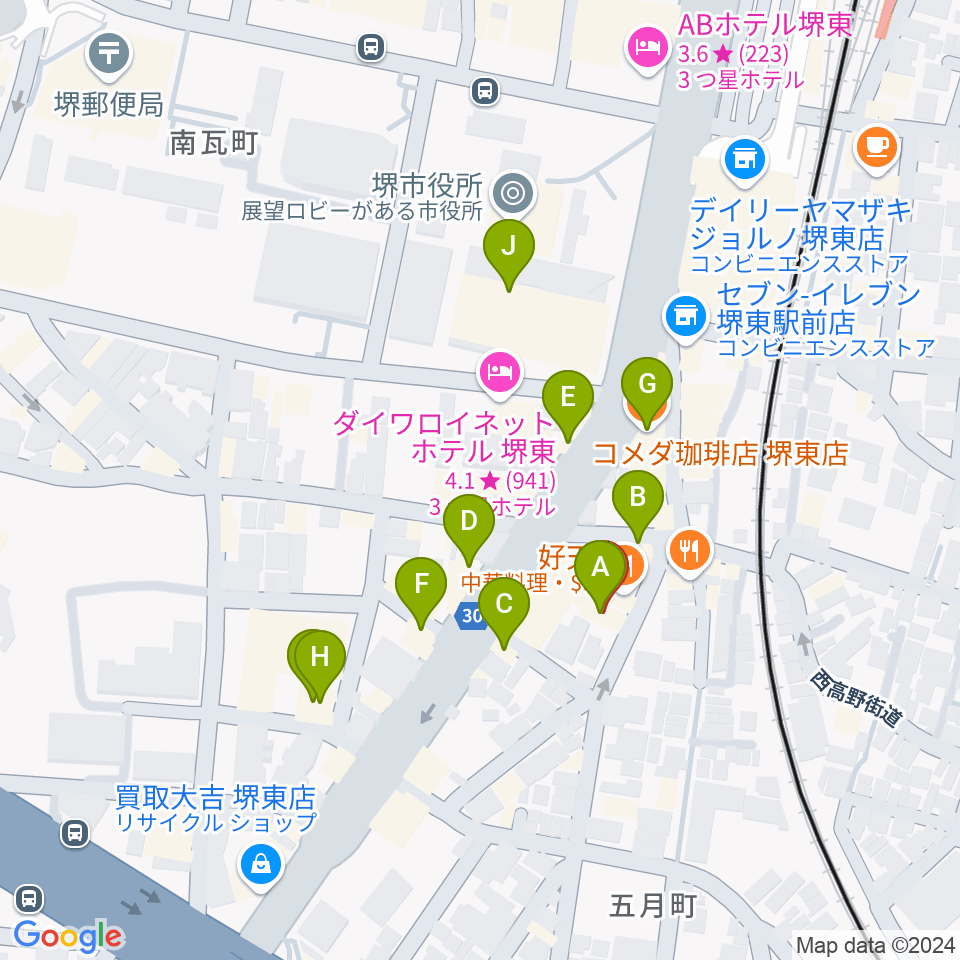 LaFlat Music School周辺のカフェ一覧地図