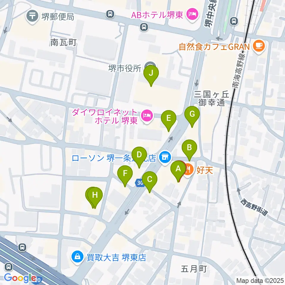 LaFlat Music School周辺のカフェ一覧地図