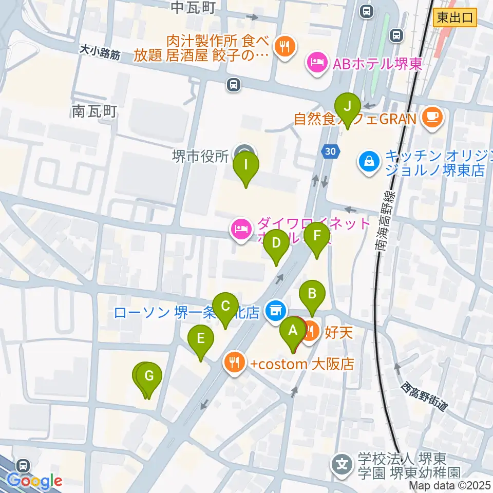 LaFlat Music School周辺のカフェ一覧地図