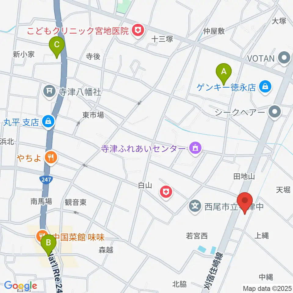 Tzミュージックスクール周辺のカフェ一覧地図
