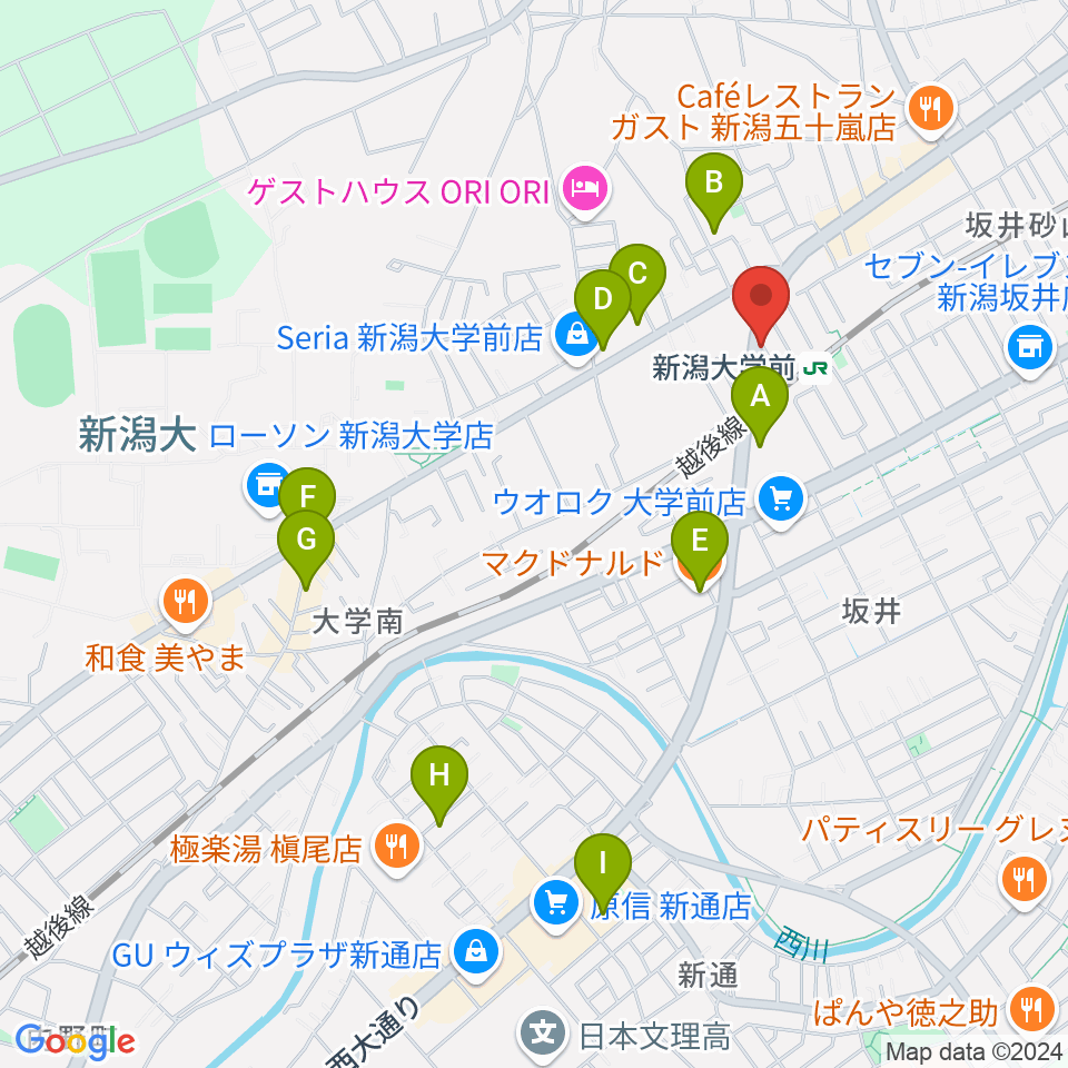 スタジオアップル周辺のカフェ一覧地図