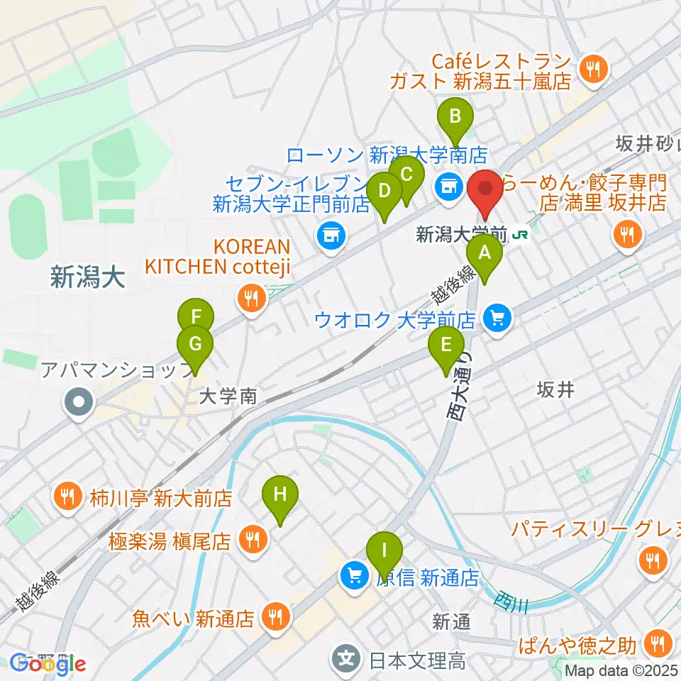 スタジオアップル周辺のカフェ一覧地図