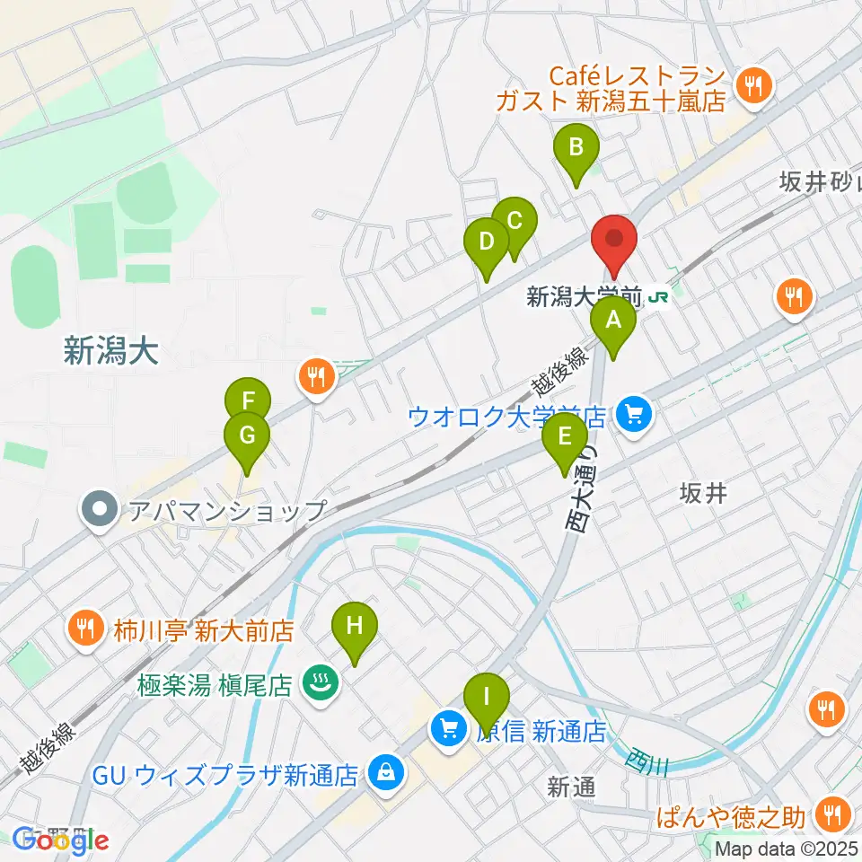 スタジオアップル周辺のカフェ一覧地図