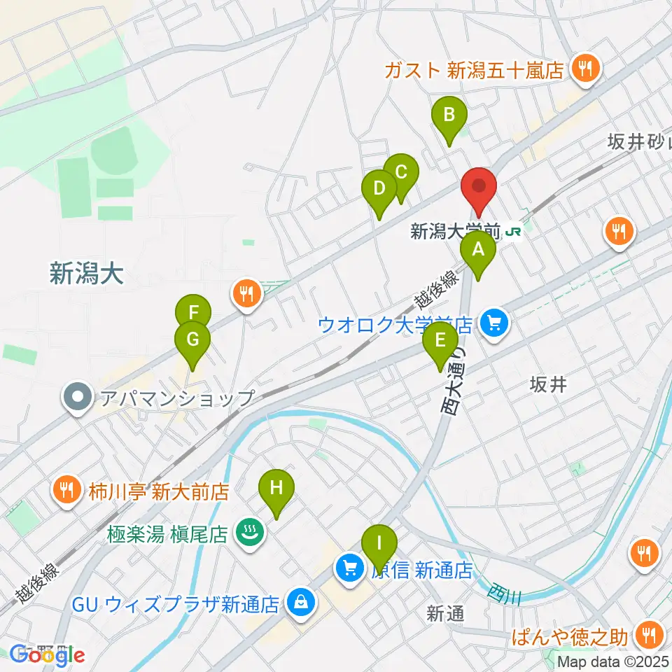 スタジオアップル周辺のカフェ一覧地図