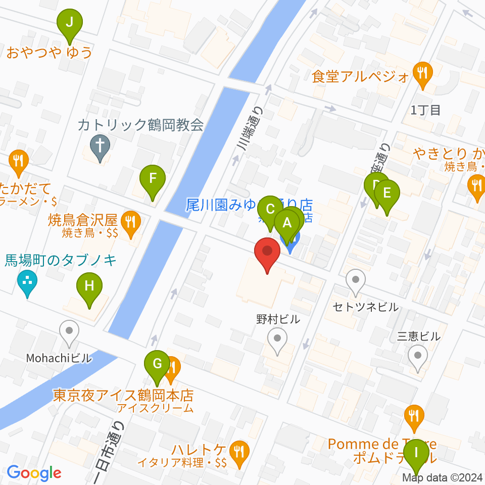 荘銀本店ホール周辺のカフェ一覧地図