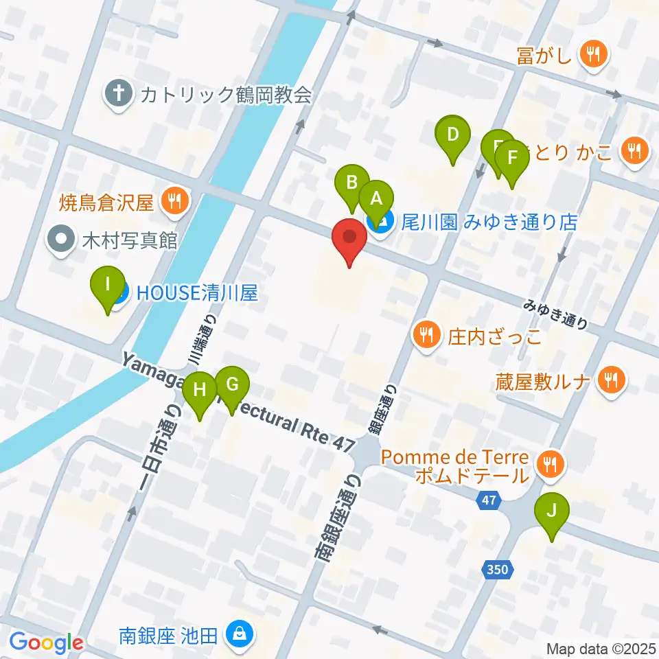 荘銀本店ホール周辺のカフェ一覧地図