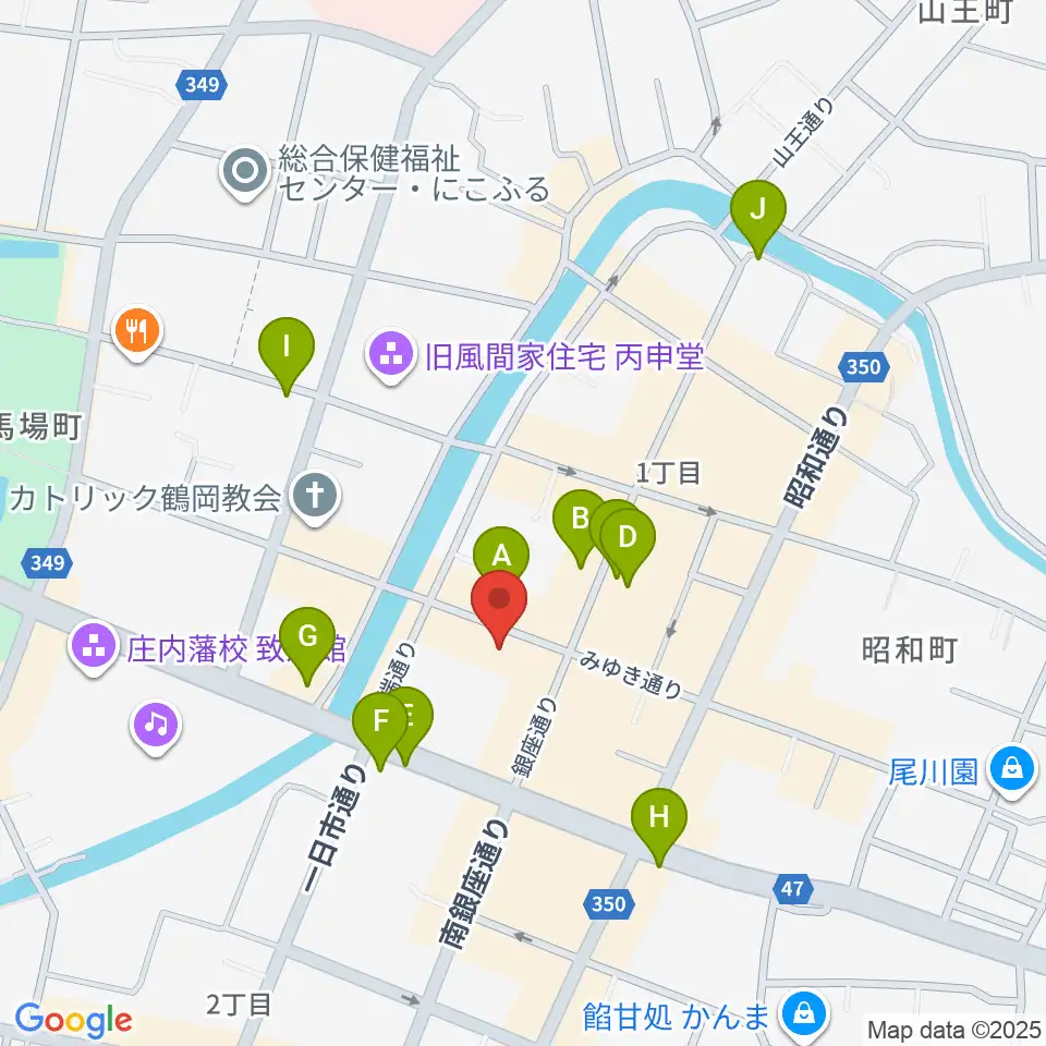 荘銀本店ホール周辺のカフェ一覧地図