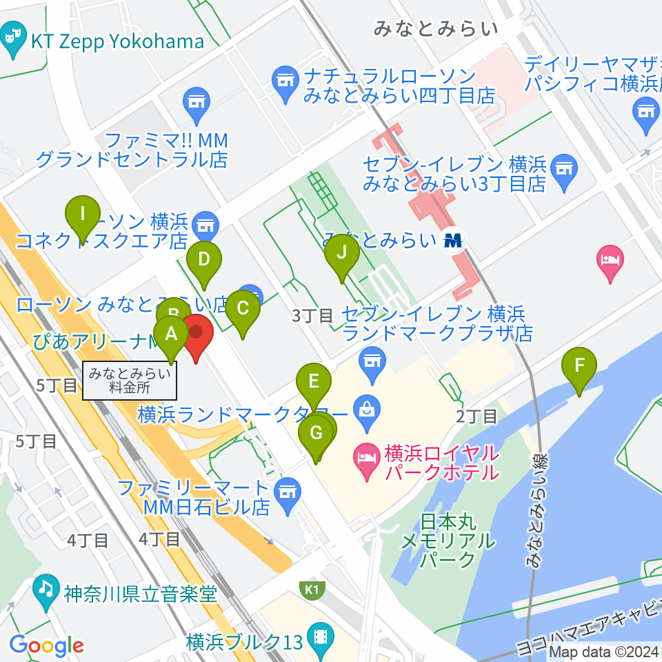 ぴあアリーナMM周辺のカフェ一覧地図