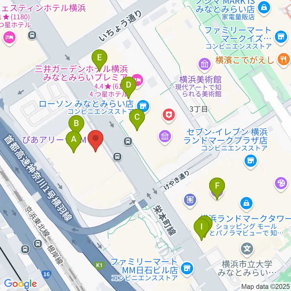 ぴあアリーナMM周辺のカフェ一覧地図