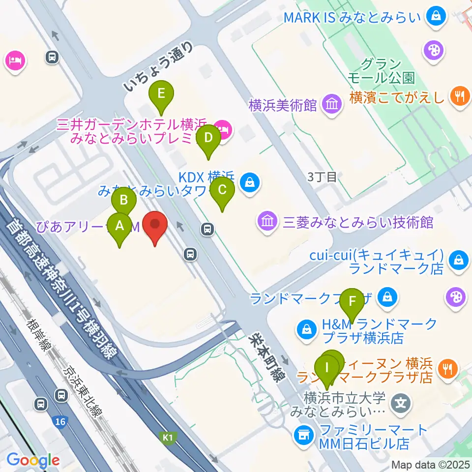 ぴあアリーナMM周辺のカフェ一覧地図