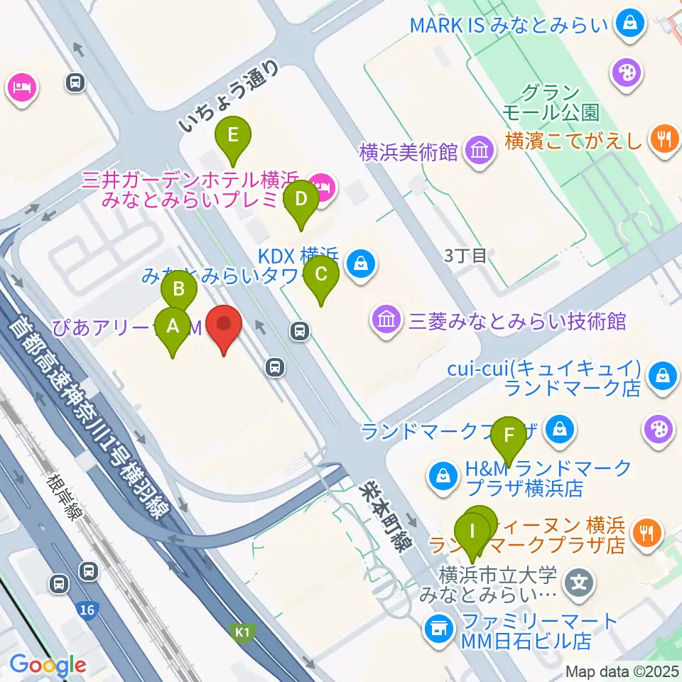ぴあアリーナMM周辺のカフェ一覧地図