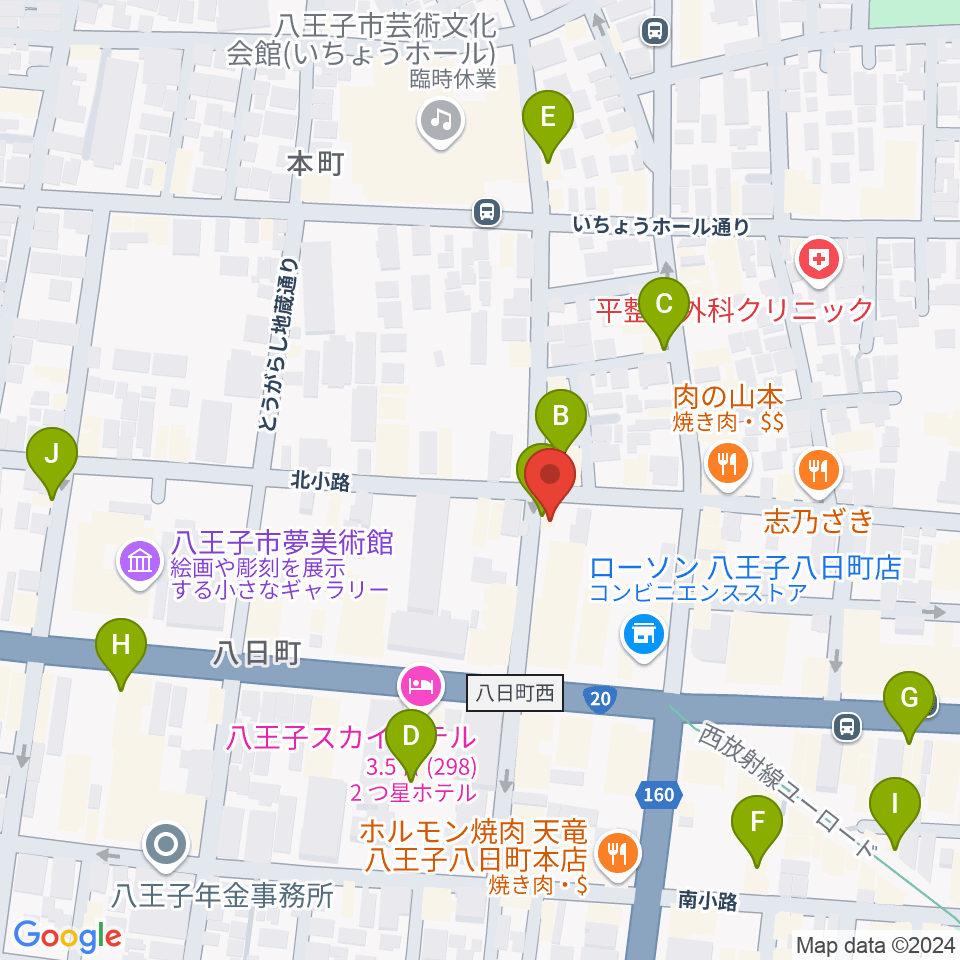 八王子サクラヤコーヒー店周辺のカフェ一覧地図