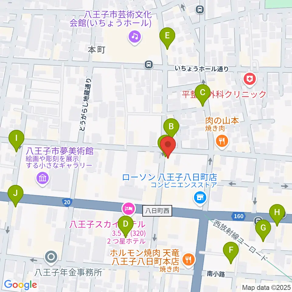 八王子サクラヤコーヒー店周辺のカフェ一覧地図