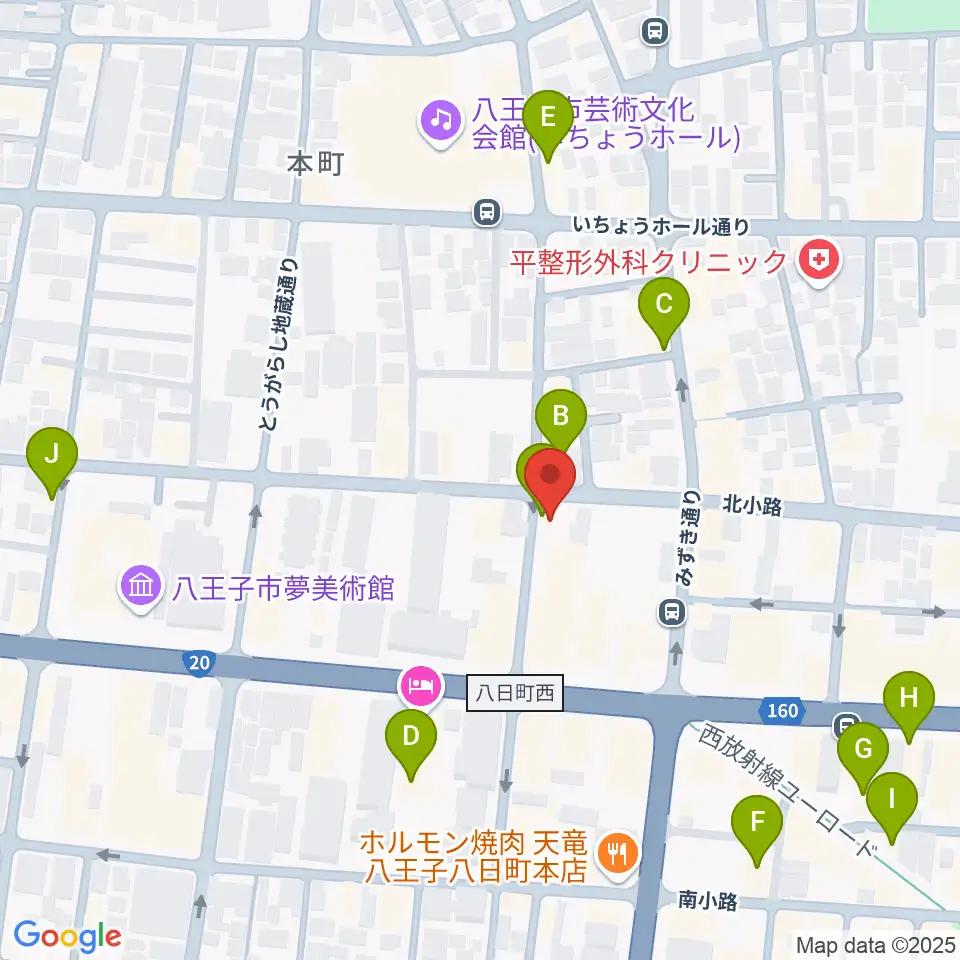 八王子サクラヤコーヒー店周辺のカフェ一覧地図