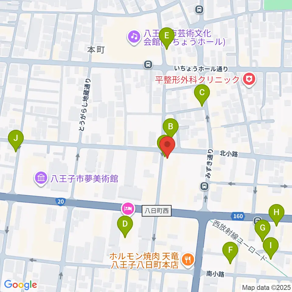 八王子サクラヤコーヒー店周辺のカフェ一覧地図