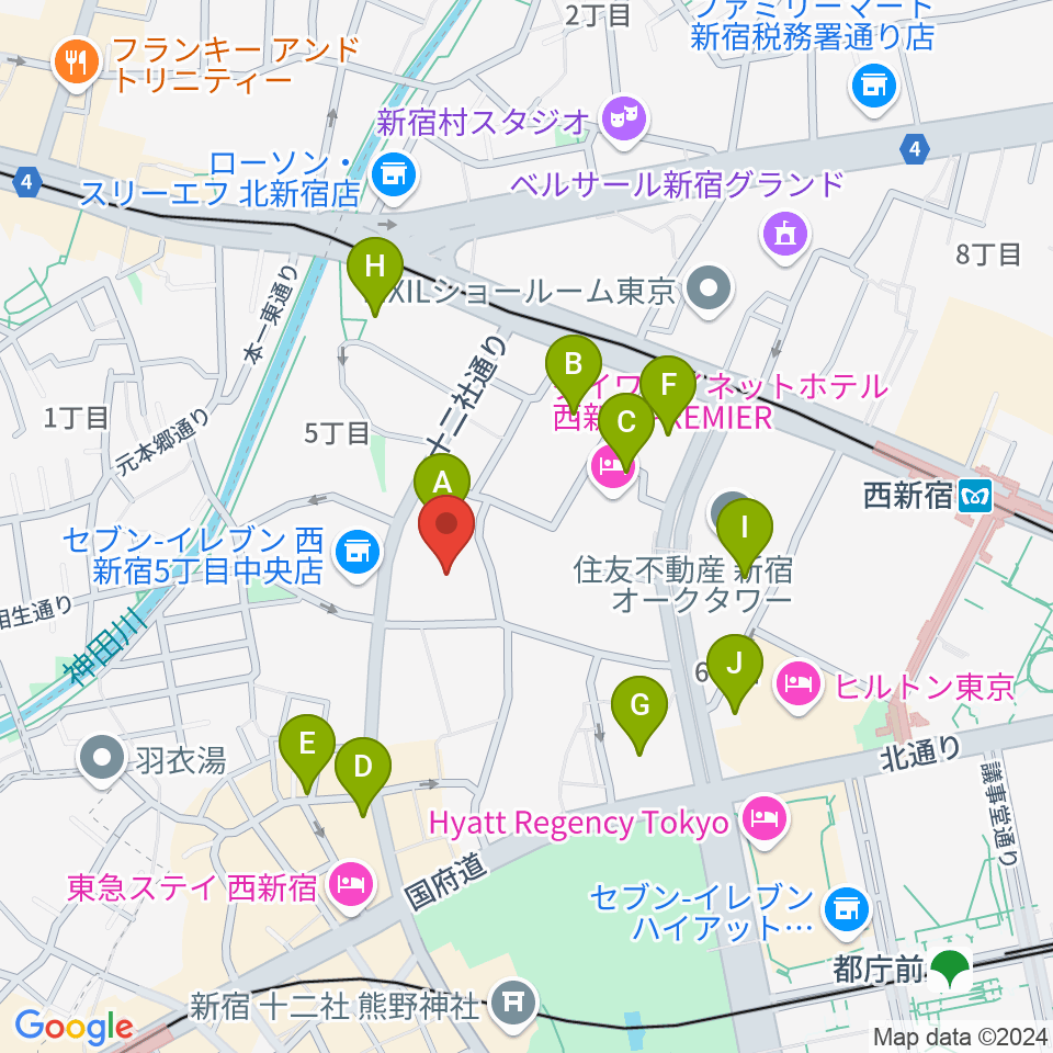 ガルバホール周辺のカフェ一覧地図