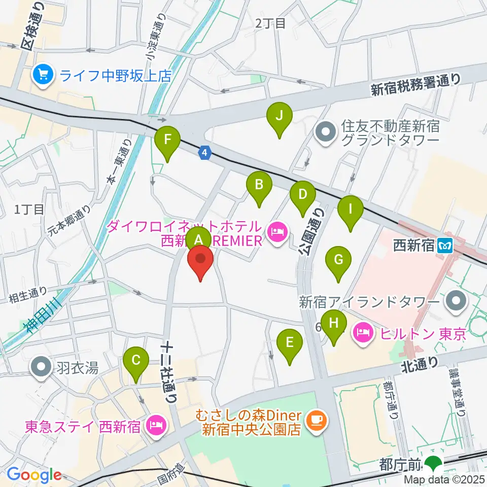 ガルバホール周辺のカフェ一覧地図
