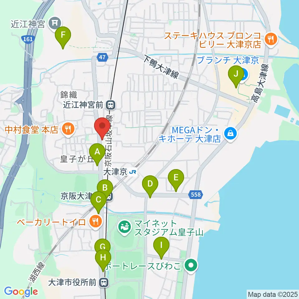 ヒラヤマ管楽器工房周辺のカフェ一覧地図