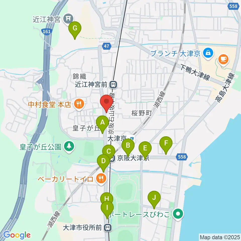 ヒラヤマ管楽器工房周辺のカフェ一覧地図