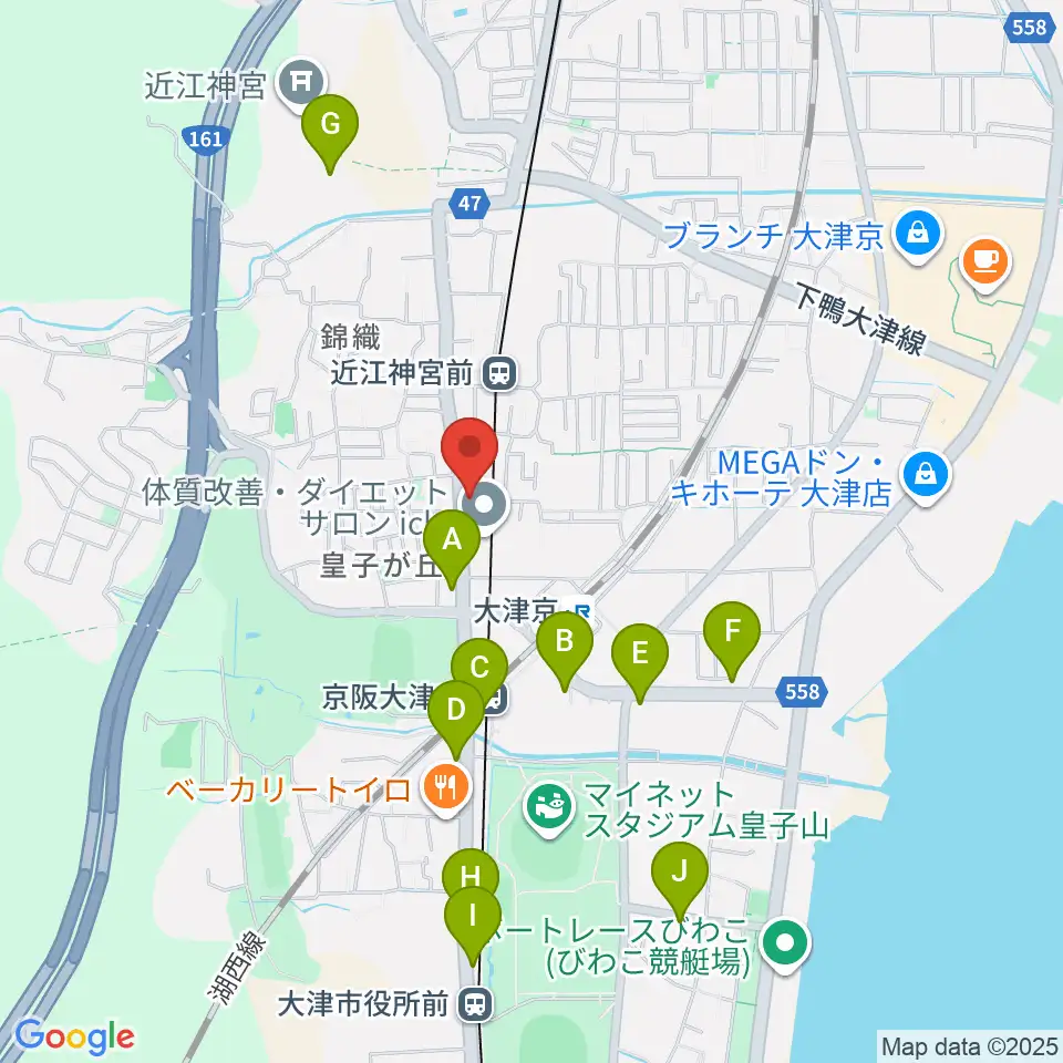 ヒラヤマ管楽器工房周辺のカフェ一覧地図