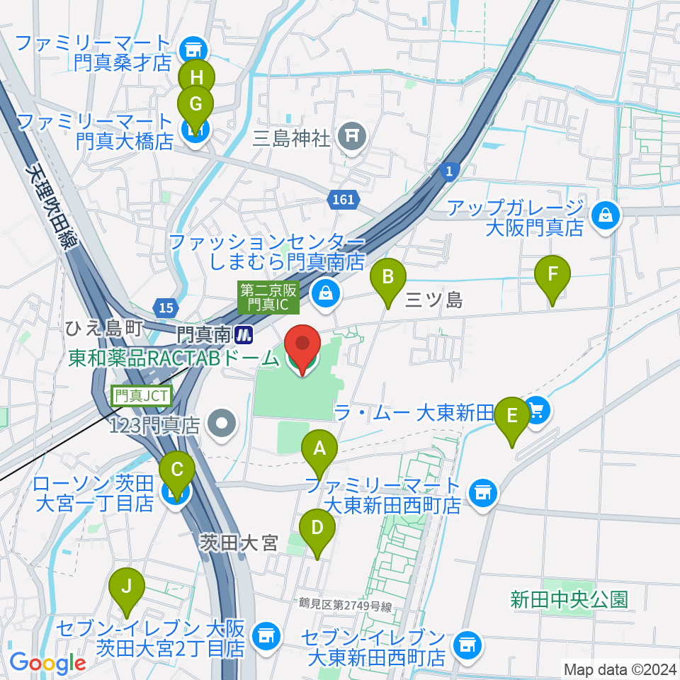 東和薬品RACTABドーム周辺のカフェ一覧地図