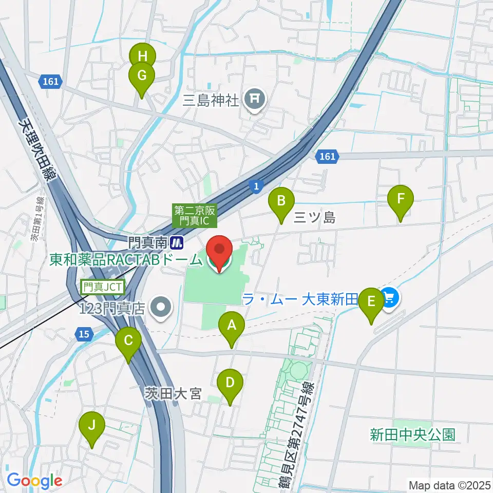 東和薬品RACTABドーム周辺のカフェ一覧地図