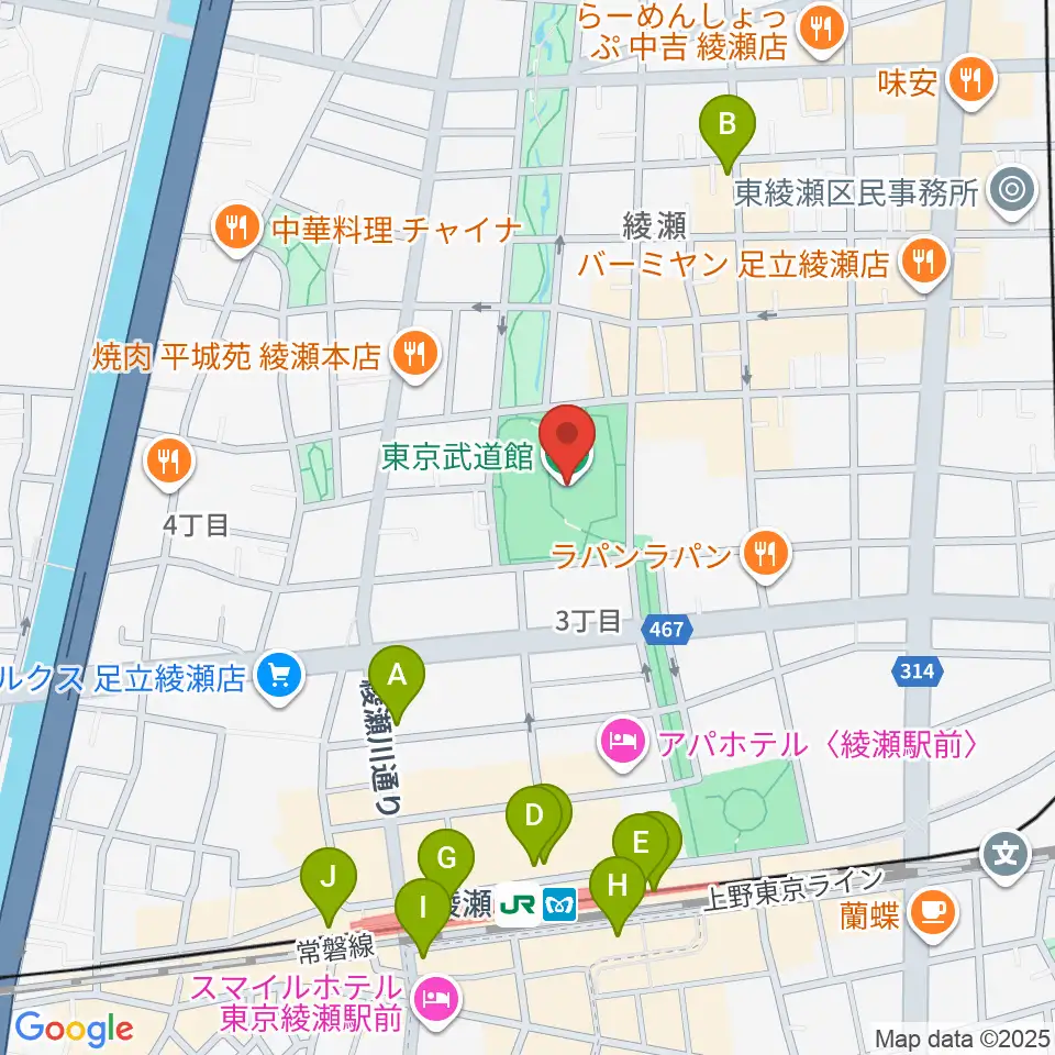 東京武道館周辺のカフェ一覧地図