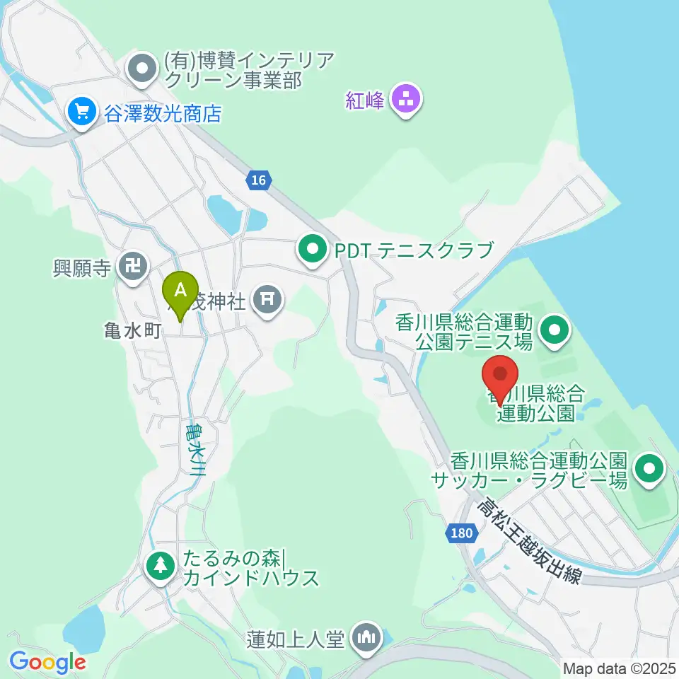 レクザムスタジアム周辺のカフェ一覧地図