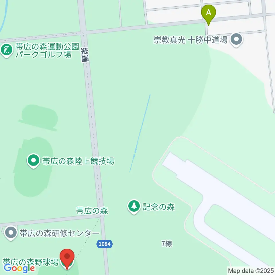 帯広の森野球場周辺のカフェ一覧地図