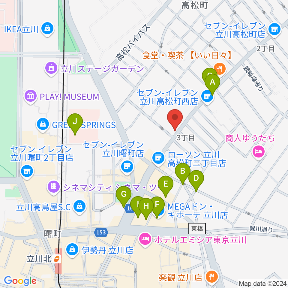 青江楽器ミュージック・イン・トム周辺のカフェ一覧地図