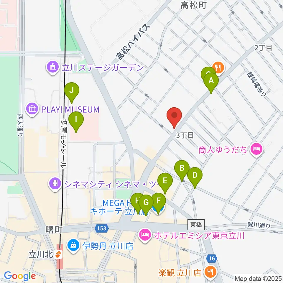 青江楽器ミュージック・イン・トム周辺のカフェ一覧地図