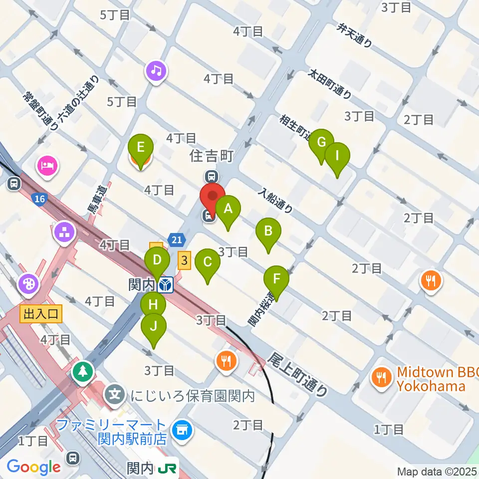Music Lab.濱書房周辺のカフェ一覧地図